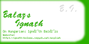 balazs ignath business card